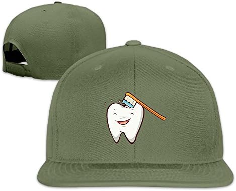 XHX Unisex Happy Brush Teeth Flat Hat Snapback Hip Hop Baseball Cap