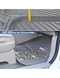Motor Trend AB220 A1 Premium FelxTough All Protection Cargo Liner DeepDish   Juego de alfombrillas delanteras y traseras, Gris