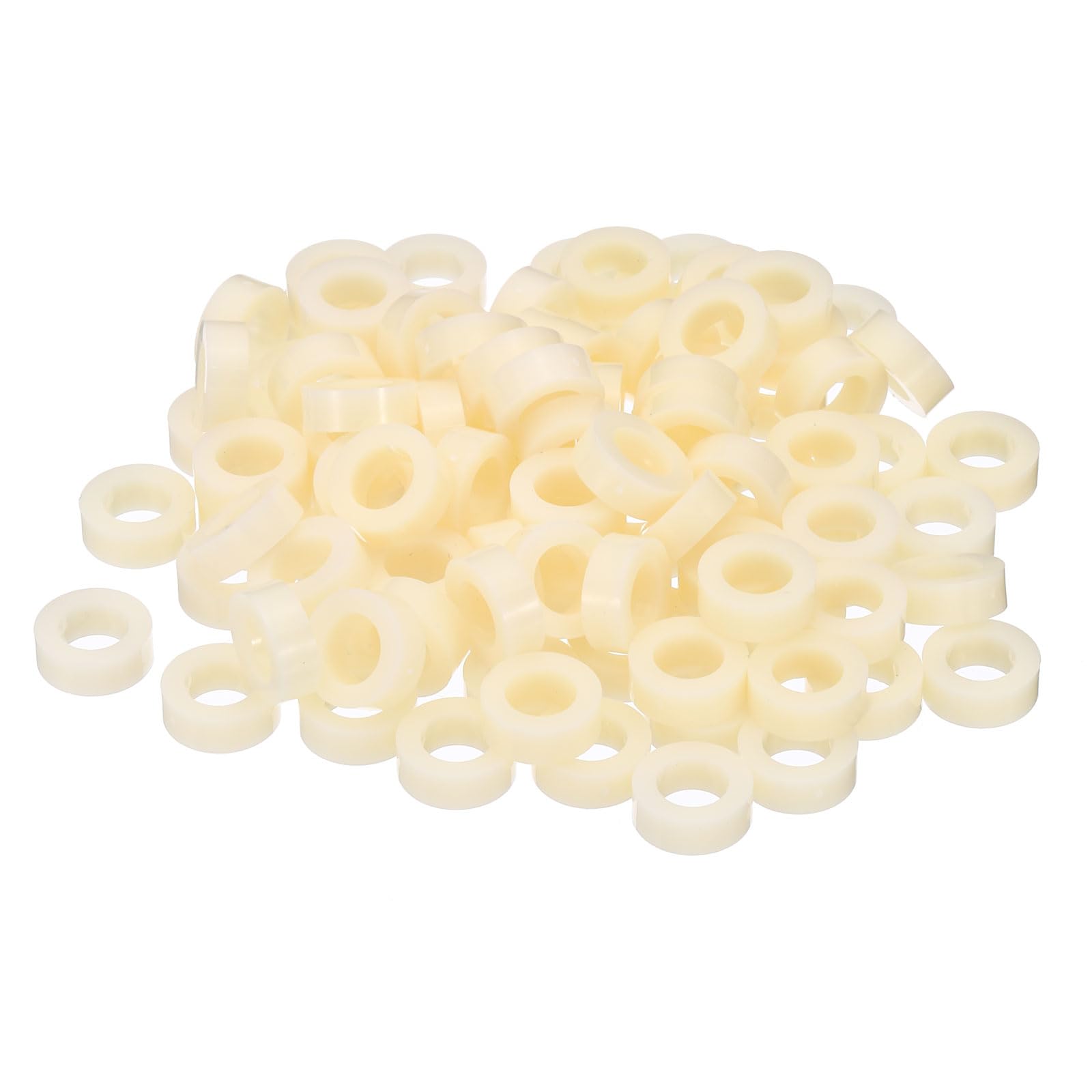 PATIKIL M8 Round Spacer Washer Set, 100 Pcs 8.2mm ID, 14mm OD, 5mm Length Plastic Standoff for M8 Screws โ image 1
