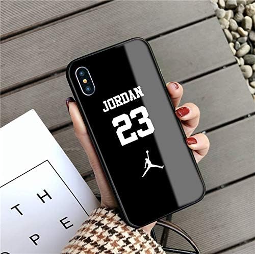 1 piece Air 23 Flyman Jordan Case For iPhone X Xs Max Xr 8 7 6 6s Plus 10 Luxury Sports Simple Glossy Tempered Glass Phone Cover Coque
