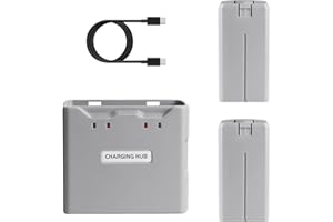 Battery Charger Kit for DJI Mini 4K and Mini 2 Series, Includes Two 2400mAh Intelligent Flight Batteries and Two-Way Charging