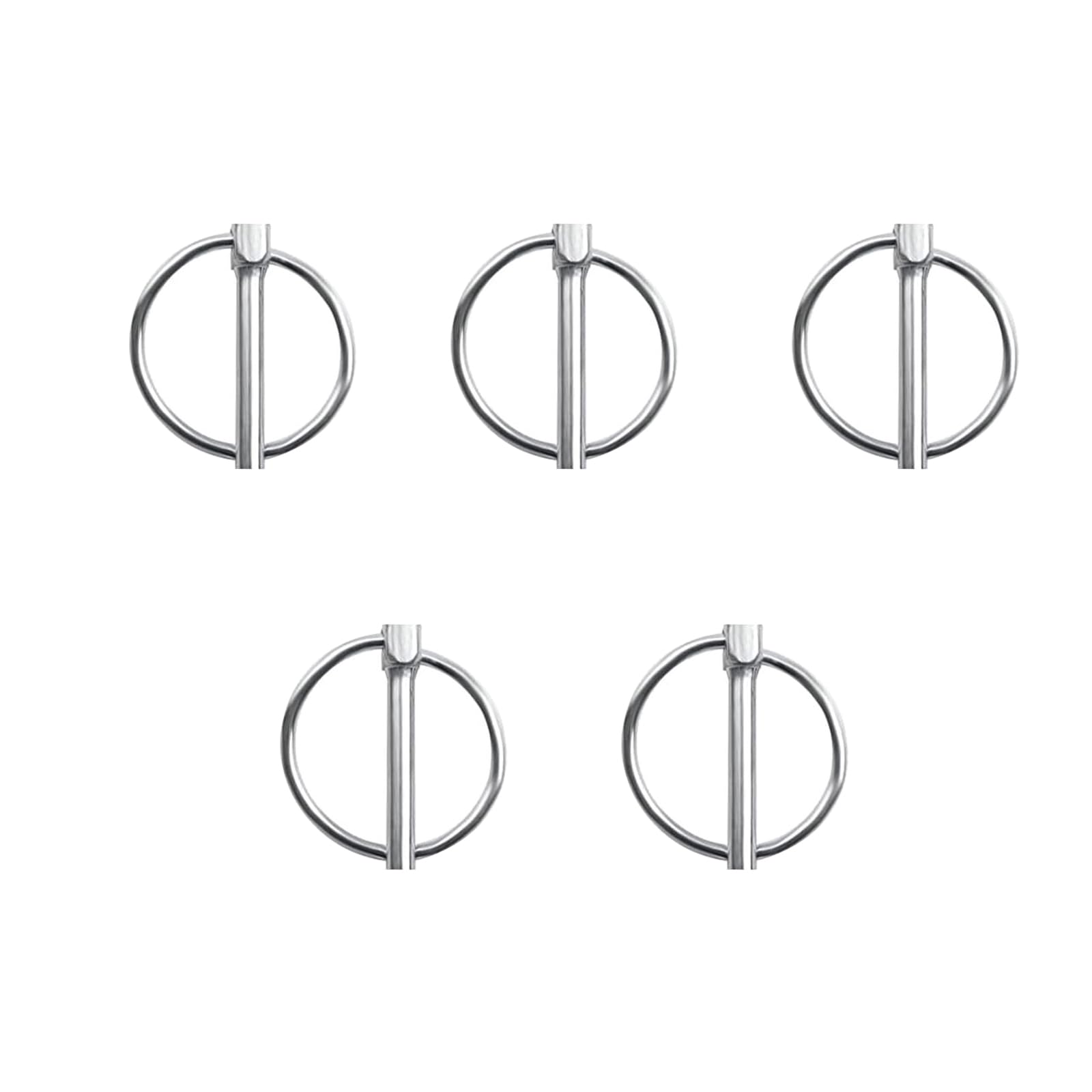 5 Pcs Linch Pins, Metal Lock Cotter Pins Fasteners for Trailers Tractors Mechanical, White Zinc Plated, 8mm x 45mm