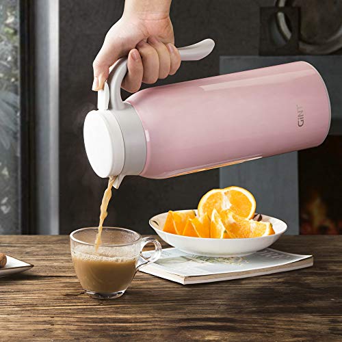 GiNT 51 Oz Stainless Steel Thermal Coffee Carafe, Double Walled Vacuum