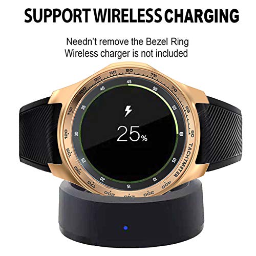 [2 Pack] JZK Samsung Galaxy Watch 46mm/Gear S3 Frontier & Classic Bezel Ring,Adhesive Cover Anti Scratch & Collision Protector Bezel Loop + Protector Case for Galaxy Watch 46mm Smartwatch Accessories - Thumbnail 3