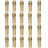 Breynet Brass Dremel Collet Bit Set For Dremel Rotary Tool, Drill Chucks Collet Bits 0.5-3.2mm Shank 20pcs