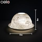 Cello Porcelain Tealight Holder Dome Special Friend 3D Projection view 2