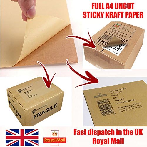 Evergreen Goods A4 10 Sheets Kraft Matte Printable Sticker Paper Labels, Brown - Image 3