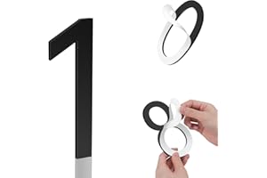 MEREAR 4 Inch House Numbers, Self-adhesive House Number Acrylic Modern House Numbers for Outside Black Mailbox Numbers Address Home Number for House Apartments Office Hotel Room Easy to Install (1)