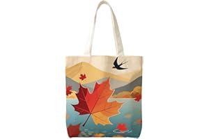 Reusable Tote Bags for Grocery Use-Patterns:Canada Flag,Maple Leaf,Sports(Golf, Hockey, Baseball)-Shopping Bags