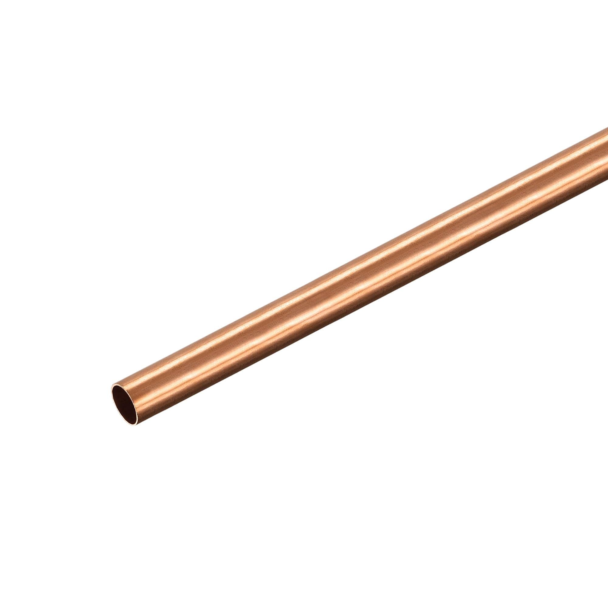 sourcing map Copper Round Tube 6mm OD 0.25mm Wall Thickness 300mm Length Pipe Tubing