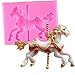 3D Carousel Horse Mould Silicone Fondant Cake Molds Kitchen Cake Decorating Baking Tools Candy Clay Gumpaste Chocolate Moulds