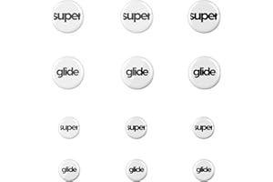 PULSAR GAMING GEARS Superglide Glass Mouse Skates - Super Smooth Glide, Polished Round Edge, Super Fast Gaming Mouse Feet with Durable Sole for Universal 6mm + 9mm 12pcs (Type-S, White)