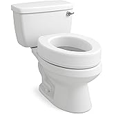Carex Toilet Seat Riser, Elongated Raised Toilet Seat Adds 3.5 inches to Toilet Height, Assists with Bending or Sitting, Bolt-On Installation Under Existing Toilet Seat, 300 Pound Weight Capacity