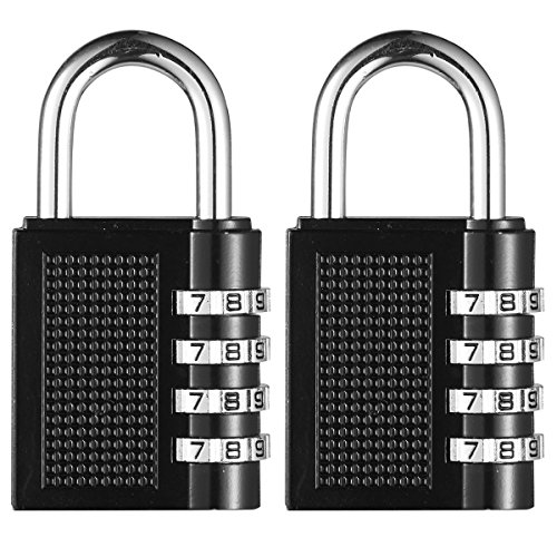 HotLife Combination Lock 4 Digit Padlock for School, Gym Locker, Employee, Sports Locker, Fence, Toolbox, Case, Hasp Cabinet and Storage, Pack of 2