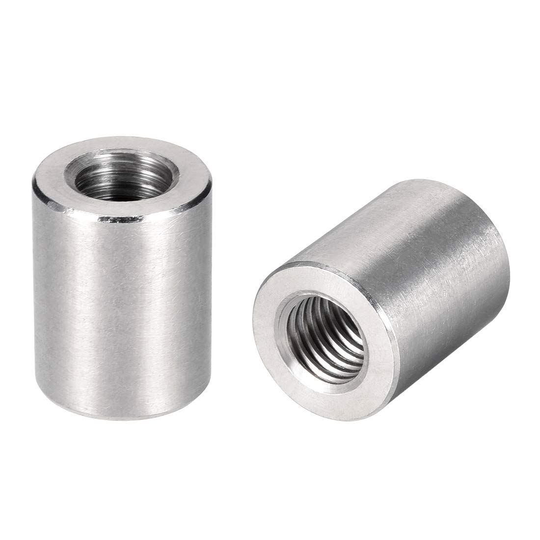 sourcing map Round Connector Nuts, M12x25mm Height Sleeve Rod bar Stud Nut Stainless Steel 304, Pack of 10