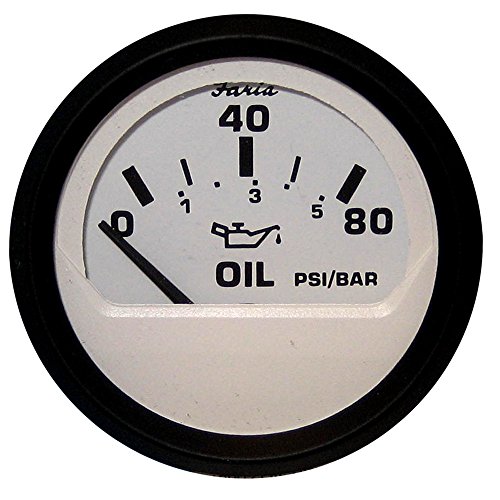 Faria Euro White 2" Oil Pressure Gauge - 80PSI