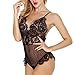 Advoult Sexy Lingerie Lace Bodysuit One Piece Teddy Sleepwear V-Neck Chemise Women