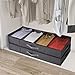 Lifewit Under Bed Clothes Organizer Large Adjustable Dividers Storage Bag with Durable Fabric, Reinforced Handle, 4 Clear Window for Clothing, Shoes, Blankets, Sweaters, Toys, Grey, 1 Pack