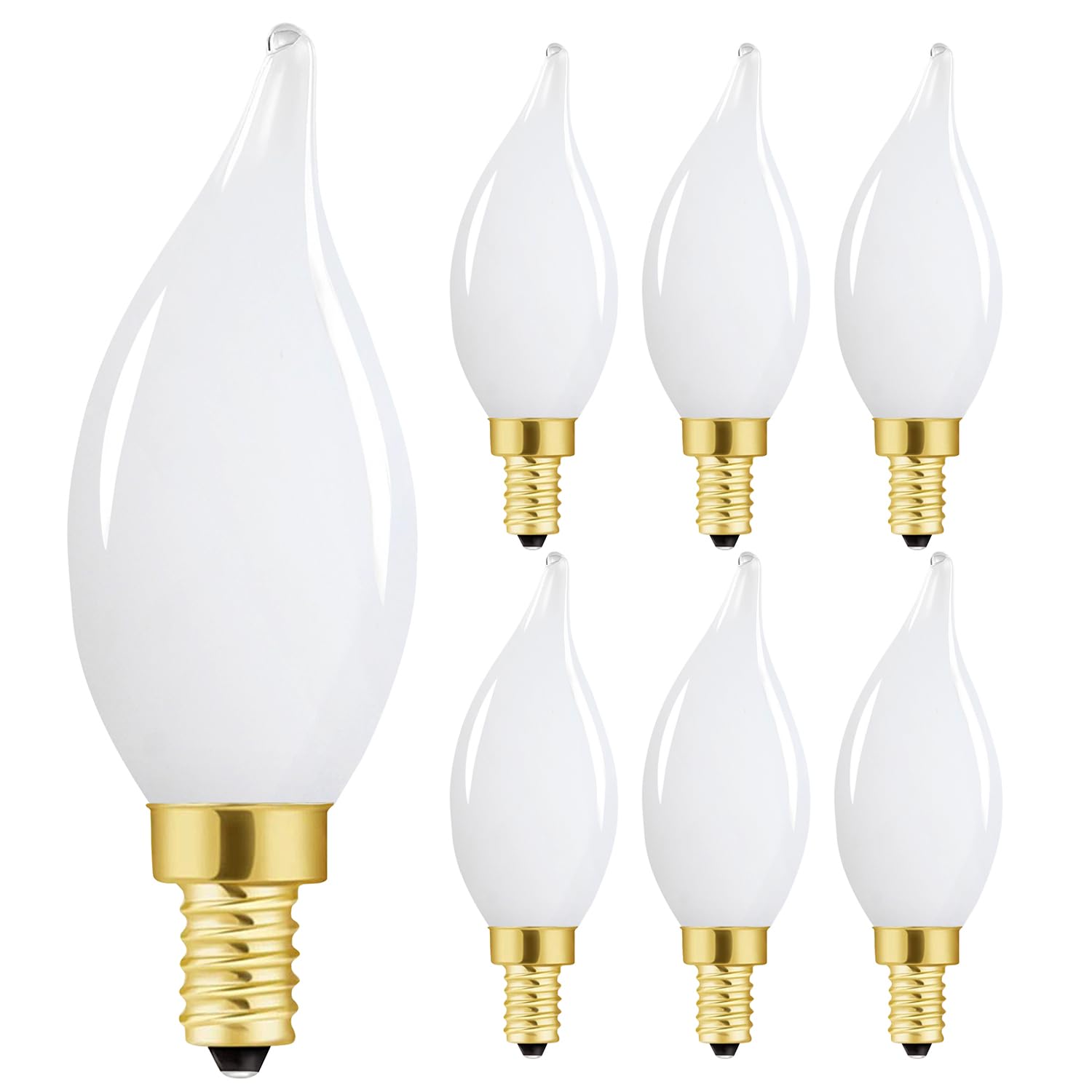 Photo 1 of E12 Dimmable LED Bulb 40 watt Candelabra Light Bulbs 3000K Soft White Chandelier Light Bulbs 4W Frosted E12 Vintage LED Filament Vintage Candle Bulb with Decorative, 400lm, 6Pack.