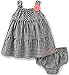 Calvin Klein Baby Girls 2 Pieces Dress with Panty, Black/White, 12M