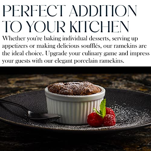 Bellemain Fluted Porcelain 10 oz Ramekins French Onion Soup Bowls