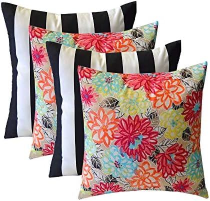 Amazon Com Set Of 4 Indoor Outdoor Square Decorative Throw Toss