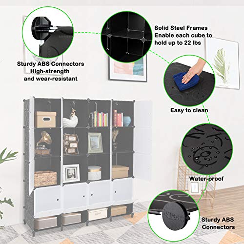 VINGLI Cube Storage Organizer, Plastic Closet DIY Plastic