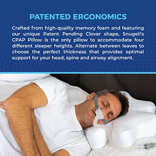 CPAP Pillow for Side Sleeper by Snugell Memory Foam CPAP Pillow