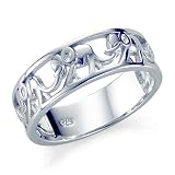 Metal Factory 925 Sterling Silver Elephant Migration Ring