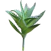 1Pc Green Artificial Succulents Aloe, Artificial Succulent Plant Fake Aloe Realistic DIY Home Decor Faux Fake Succulents Floral Arrangement Outdoor and Indoor Decor，Artificial Plants and Greenery