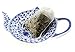 Teapot-Shaped Tea Bag Coasters (4-Pack); Blue & White Tea Spoon/Teabag Caddies