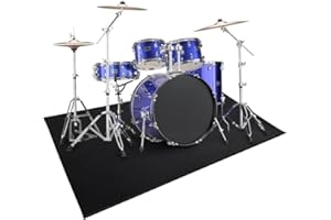 Drum Rug, 120X159CM Drum Mat with Non-Slip Grip Bottom, Soundproof Music Floor Carpet, Tightly Woven Drum Pad for Jazz Drum &