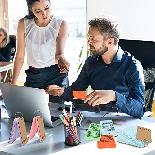 Koogel 300 Pcs Colored Index Cards, 3 x 5 Inch Study Cards Colored Notecards on Ring Flash Cards for School Learning Memory Recipe Cards Game Card