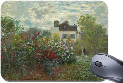 Claude Monet The Artist's Garden in Argenteuil Mouse Mat. Fine Art Print Mouse Pad