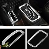 2pcs/set Chrome ABS Interior Gear Shift Knob Box Panel Frame Trim & Transfer Case Trim for Jeep Wrangler 2007-2016 (Silver)