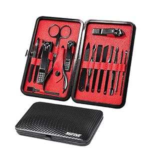 Manicure Set Pedicure Set Nail Clippers – Mifine 16 in 1 Stainless Steel Professional Pedicure Kit Nail Scissors…