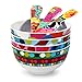 French Bull Melamine Cereal Bowls, Small Serving Bowl -Snack Pasta Salad Rice Soup Oatmeal- Shatterproof, BPA Free, Dishwasher Safe, 5.5”, 26 Fluid Ounces, Bindi, 4-Piece Set
