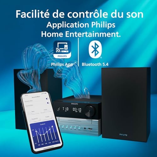 TAM3205M2 HiFi Microchaîne, Bluetooth, Lecteur CD, USB, Radio FM Auracast, 85% matières recyclées après consommation