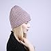 Bagoge Womens Knitted Hats, 2017 New Autumn and Winter Solid Color Stripes Fashion Warm Knitted Round Hats Knitted Wool Curling Head Cap (Pink)