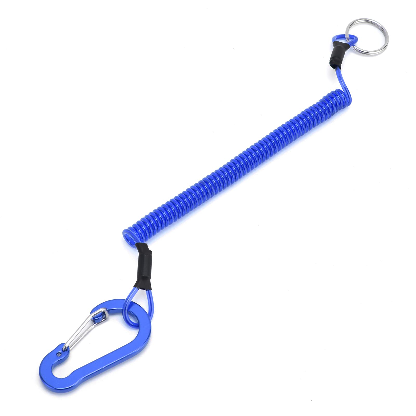 Pssopp Fishing Lanyard Safety Rope Retractable Spring Coiled Ropes Blue