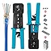 ITBEBE RJ45 Crimping Tool Made of Hardened Steel with Wire Cutter Stripping Blades and Textured Grips (RJ45 CRIMPER TURQUOISE-B)