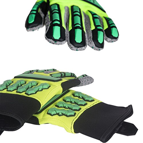 Heavy Duty Work Gloves with Knuckles pads, Anti Vibrant Safety Gloves with Grip, Industrial Impact Working Gear, Durable Protective work wear for Mechanic, Automotive Repair, Construction, Oil & Gas - Thumbnail 4