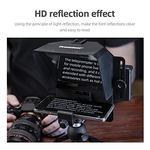 Ambitful Pronstoor Teleprompter Kit Portable Inscriber Mobile Phone Artifact Video With Remote Control For And Dslr Recording (Mini Teleprompter+Mini Tripod)
