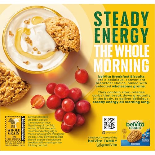 BELVITA SOFT BAKED BREAKFAST BARS, CINNAMON OAT, 5 PACKS (1 BISCUIT PER PACK)