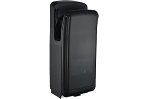 BODQEMR Vertical Premium Commercial Hand Dryer for Bathrooms - High Speed 1850W Jet Air Dryer with Adjustable Air Velocity & HEPA Filter - Electric Hand Dryer for Commercial Use (Black)