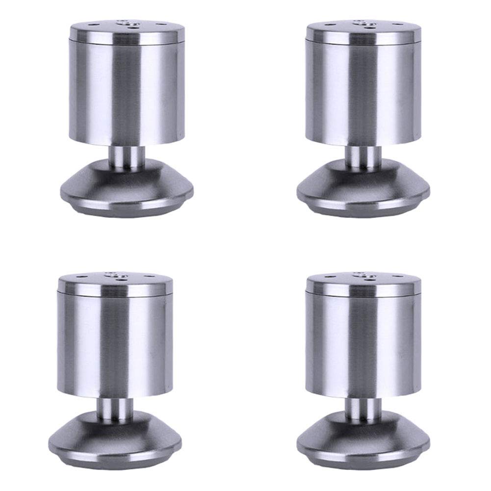 Tiberham Stainless Steel Furniture Legs, 4 Pcs Adjustable Sofa Legs Cabinet Table Feet, Heavy Duty Replacement Kitchen Breakfast Bar Worktop Support TV Desk Legs (50 x 80 mm)