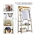 Ufine Bamboo Clothes Rack Heavy Duty Garment Rack Coat Hanging Stand with 6 Hooks, 3 Tier Storage Shelves Closet Organizer for Bedroom, Living Room, Guest Room, Apartment and Entryway