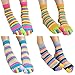 Zeroest Women's Soft Cotton Toe Socks - Colorful Rainbow Five Finger Socks for Girls - 4 Pairs