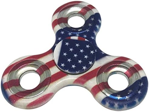 NEW 2017 Durable High Speed American Flag Metal Fidget Spinners Toy for relieving ADHD, Anxiety, Boredom EDC Tri-Spinner Fidget Toy Smooth Surface Finish Ultra Durable Non-3D printed Tri by Harmony101