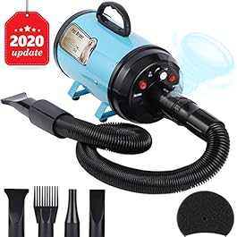 Upgraded Dog Dryer Dog Blow Dryer Dog Hair Dryer 3.2HP Stepless Adjustable Speed Pet Hair Force Dryer Dog Grooming Blower with Heater Dog Quick-Drying